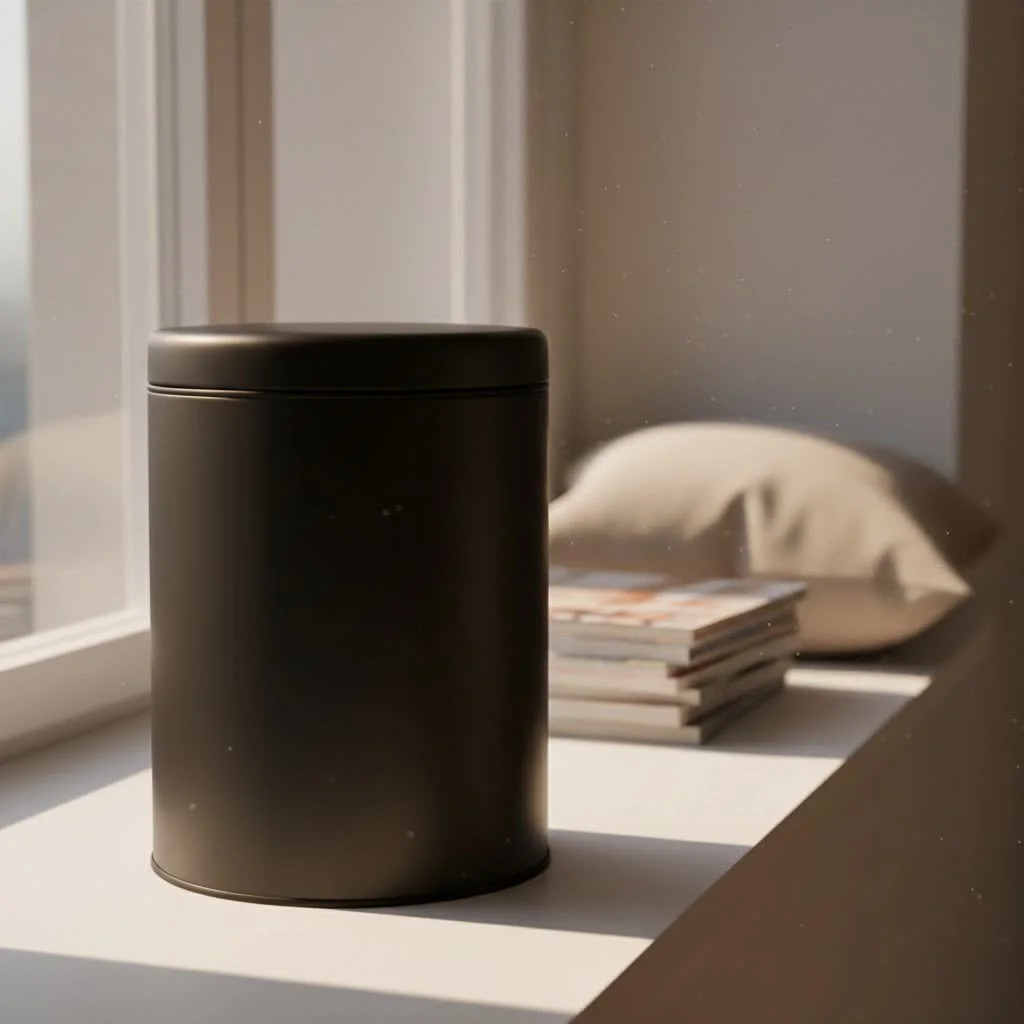 Large kitchen trash can in a modern kitchen