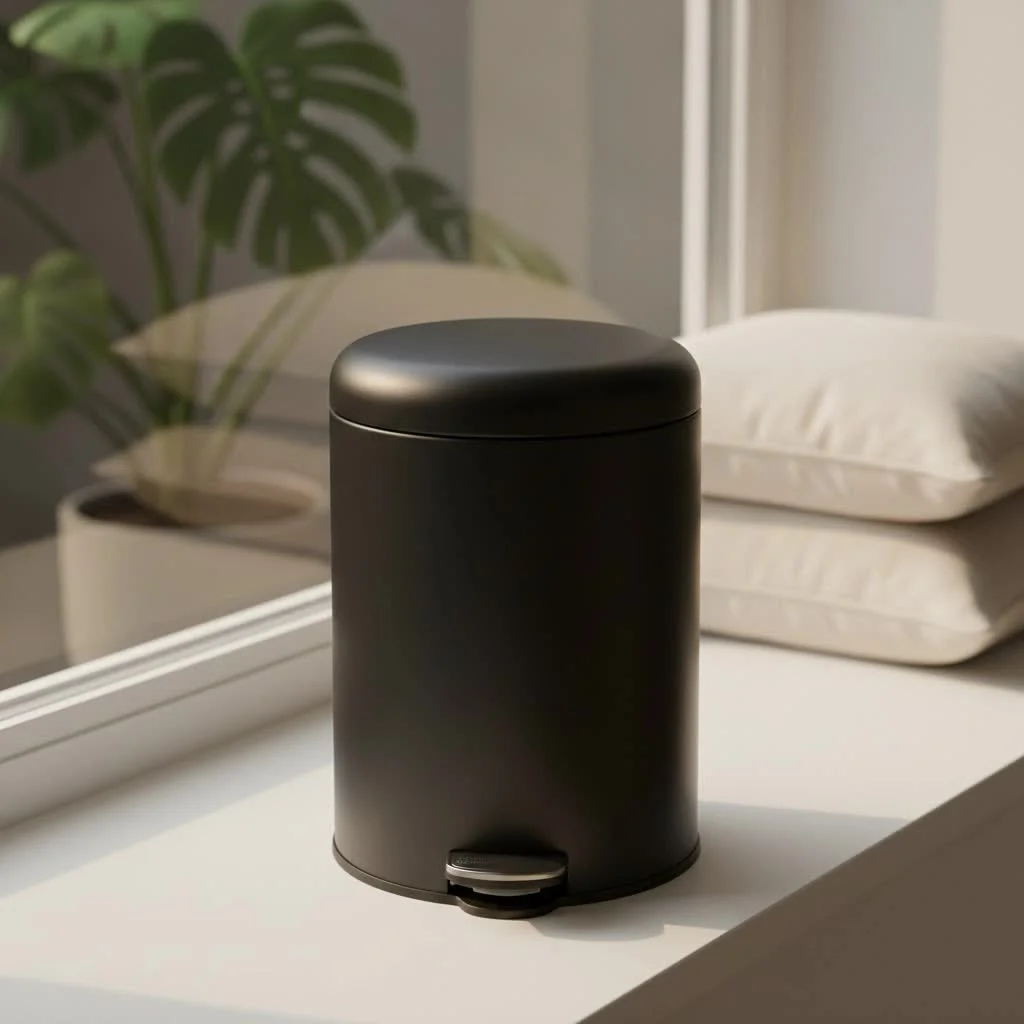 Step trash can in a modern kitchen