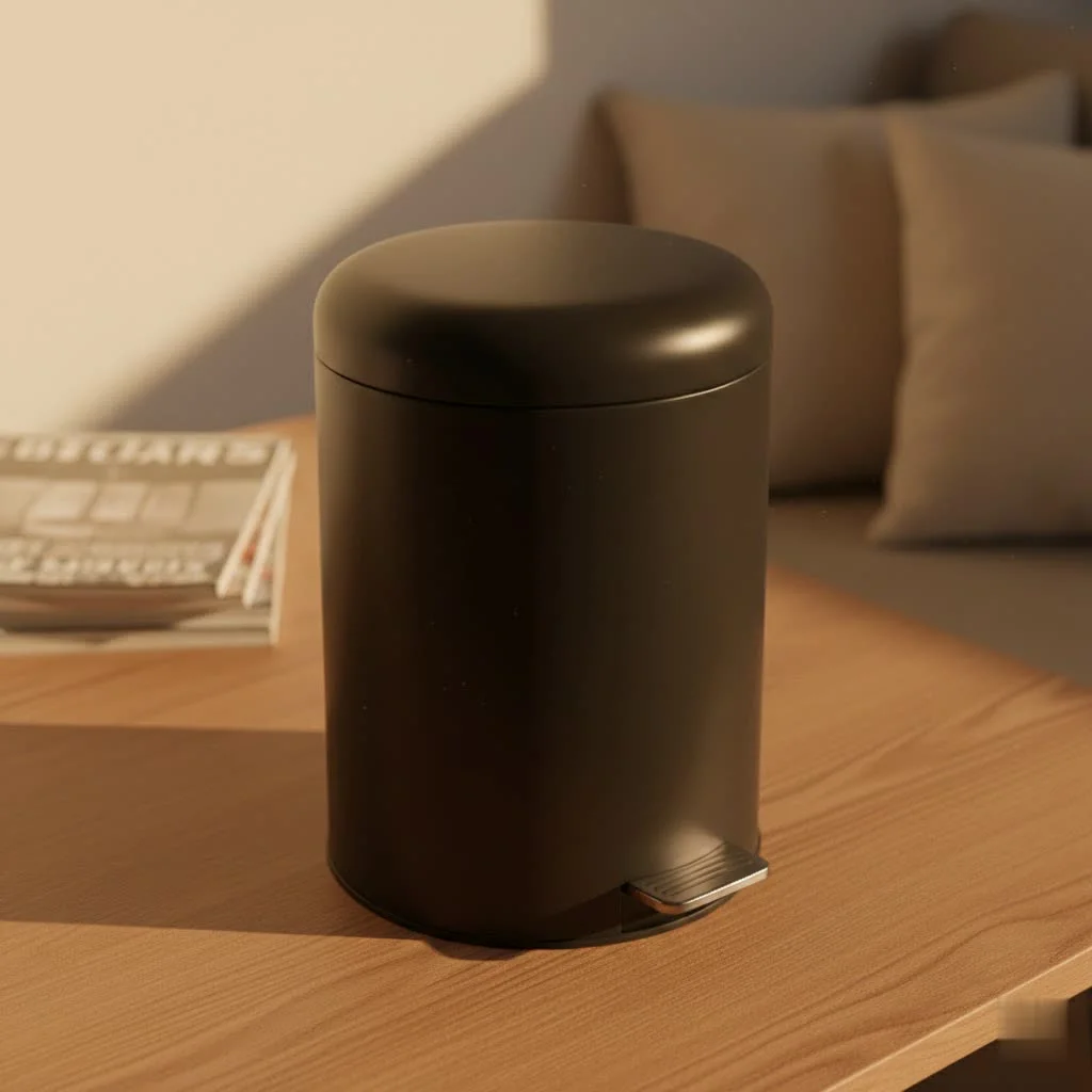 Large 50-gallon rolling trash can with a secure lid